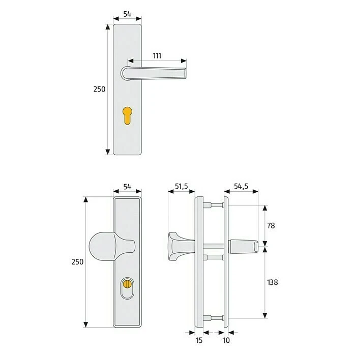 BAUHAUS Abus Schutzbeschlag KLSZ 714 Wohnungsabschlusstür, Neusilber, Türstärke 37-47 mm, Drücker beidseitig | Sicherheitsbeschlag für Eingangstüren 2 BAUHAUS Abus Schutzbeschlag KLSZ 714 Wohnungsabschlusstür, Neusilber, Türstärke 37-47 mm, Drücker beidseitig | Sicherheitsbeschlag für Eingangstüren – Bild 2