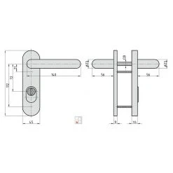 BAUHAUS Basi Schutzbeschlag SB/FS 2200K ES1 Feuerschutztür, Aluminium, Türstärke 44-66 mm, beidseitiger Drücker, mit Zylinderabdeckung -Online-Shop Türzargen 12 1014