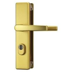 BAUHAUS Abus Schutzbeschlag KLSZ 714 für Wohnungsabschlusstüren, Messing, Türstärke 37-47 mm, beidseitiger Drücker