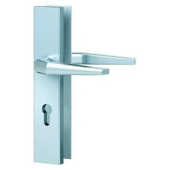 BAUHAUS Basi Schutzbeschlag ES0 VMS Zimmertür, Silber, Drücker Beidseitig, 92 mm Distanznorm, ohne Zylinderabdeckung