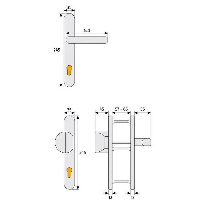 BAUHAUS Abus Schutzbeschlag SRG 92 N Schmalrahmen - Sicherheitsbeschlag für Eingangstüren, Aluminium, Türstärke 59-65 mm 4 BAUHAUS Abus Schutzbeschlag SRG 92 N Schmalrahmen - Sicherheitsbeschlag für Eingangstüren, Aluminium, Türstärke 59-65 mm – Bild 4