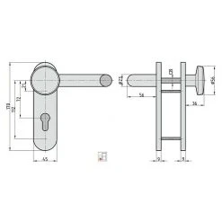 BAUHAUS Basi Schutzbeschlag ZT/FS 2100 für Feuerschutztüren - Aluminium, Knopf Außen, Drücker Innen 5 BAUHAUS Basi Schutzbeschlag ZT/FS 2100 für Feuerschutztüren - Aluminium, Knopf Außen, Drücker Innen -Online-Shop Türzargen 12 1039