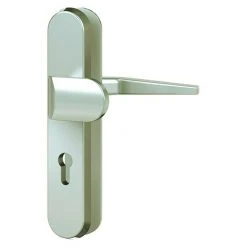 BAUHAUS Basi Schutzbeschlag ES0 VMS Wohnungsabschlusstür, Champagnerfarben, 72 mm Distanznorm, ohne Zylinderabdeckung, 15 mm Schild/Rosette