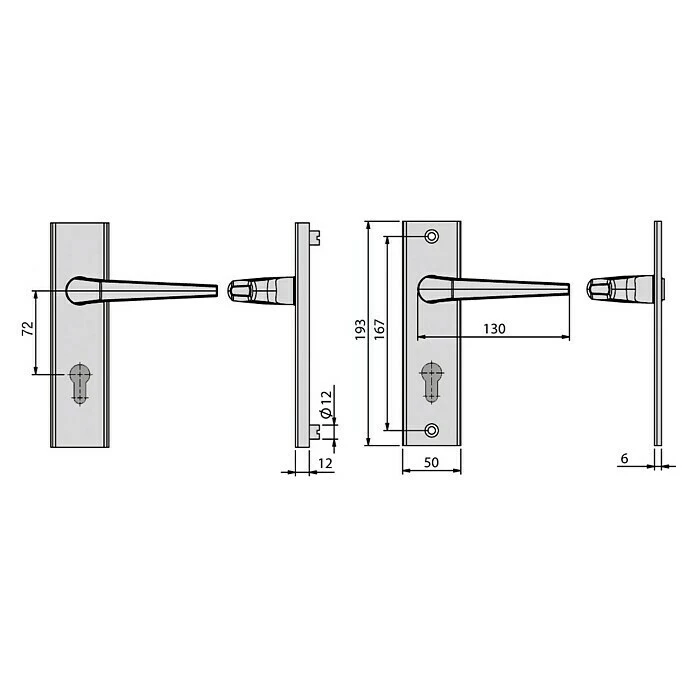 BAUHAUS Basi Schutzbeschlag ES0 VMS für Hauseingangstüren, Champagnerfarben, Türstärke 38-42 mm, beidseitiger Drücker, ohne Zylinderabdeckung 3 BAUHAUS Basi Schutzbeschlag ES0 VMS für Hauseingangstüren, Champagnerfarben, Türstärke 38-42 mm, beidseitiger Drücker, ohne Zylinderabdeckung – Bild 3