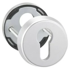 BAUHAUS Schutzrosettenpaar PZ 12mm Edelstahl, 55mm Durchmesser - Hochwertige Sicherheitsbeschläge für Eingangstüren