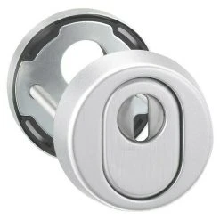 BAUHAUS Schutzrosettenpaar ZA 15mm Edelstahl, 55mm Durchmesser - Sicherheitsbeschläge für Eingangstüren