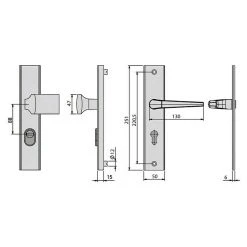 BAUHAUS Basi Schutzbeschlag ES0 VMS-ZA für Hauseingangstüren, Silber, 88 mm Distanznorm, Außenknopf & Innen-Drücker, Eckige Form 5 BAUHAUS Basi Schutzbeschlag ES0 VMS-ZA für Hauseingangstüren, Silber, 88 mm Distanznorm, Außenknopf & Innen-Drücker, Eckige Form -Online-Shop Türzargen 12 1089