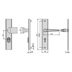 BAUHAUS Basi Schutzbeschlag ES0 VMS IROX für Hauseingangstüren, Edelstahlfarben, 72 mm Distanznorm, Knopf außen, Drücker innen, mit Zylinderabdeckung 5 BAUHAUS Basi Schutzbeschlag ES0 VMS IROX für Hauseingangstüren, Edelstahlfarben, 72 mm Distanznorm, Knopf außen, Drücker innen, mit Zylinderabdeckung -Online-Shop Türzargen 12 1092