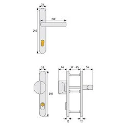 BAUHAUS Abus Schutzbeschlag SRG 92 N Schmalrahmen, Silber, Türstärke: 59-69 mm | Sicherheitsbeschlag für Eingangstüren -Online-Shop Türzargen 12 1108