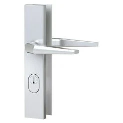 BAUHAUS Basi Schutzbeschlag ES0 VMS Zimmertür, Silber, Drücker Beidseitig, 72 mm Distanznorm, mit Zylinderabdeckung