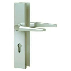 BAUHAUS Basi Schutzbeschlag ES0 VMS Zimmertür, Champagnerfarben, Drücker Beidseitig, 88 mm Distanznorm, Ohne Zylinderabdeckung