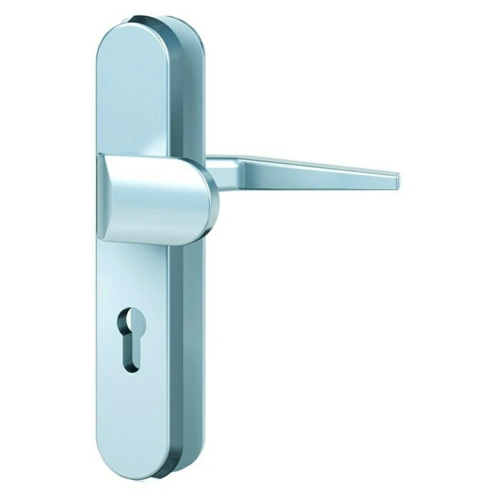 BAUHAUS Basi Schutzbeschlag ES0 VMS Wohnungsabschlusstür, Silber, 72 mm Distanznorm, 15 mm Schild/Rosette, ohne Zylinderabdeckung 1 BAUHAUS Basi Schutzbeschlag ES0 VMS Wohnungsabschlusstür, Silber, 72 mm Distanznorm, 15 mm Schild/Rosette, ohne Zylinderabdeckung