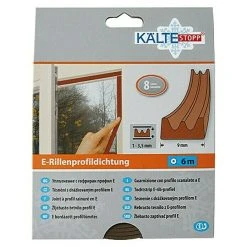 BAUHAUS KÄLTESTOPP E-Rillenprofildichtung Braun, 6 m x 9 mm x 4 mm, für Spaltenbreiten 1 - 3,5 mm | Fensterdichtung