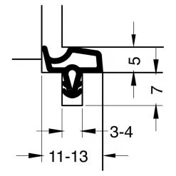 BAUHAUS Primo Türdichtung Lignum 34 Grau, 5 Meter, für Nutbreite 3–4 mm | Türdichtungen für Innentüren -Online-Shop Türzargen 12 441