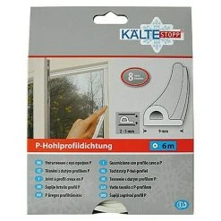 BAUHAUS KÄLTESTOPP P-Profildichtung Weiß, 6 m x 9 mm x 5,5 mm, für Spaltenbreiten 2-5 mm | Fensterdichtung