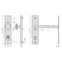 BAUHAUS Basi Schutzbeschlag SB 7500 ES0 für Hauseingangstüren | Edelstahl | Türstärke 38-45 mm | Knopf Außen, Drücker Innen | Mit Zylinderabdeckung 5 BAUHAUS Basi Schutzbeschlag SB 7500 ES0 für Hauseingangstüren | Edelstahl | Türstärke 38-45 mm | Knopf Außen, Drücker Innen | Mit Zylinderabdeckung -Online-Shop Türzargen 12 526
