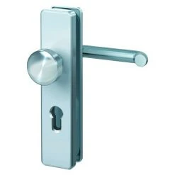 BAUHAUS Basi Schutzbeschlag SB 7500 ES0 für Hauseingangstüren | Edelstahl | Türstärke 38-45 mm | Knopf Außen, Drücker Innen | Ohne Zylinderabdeckung