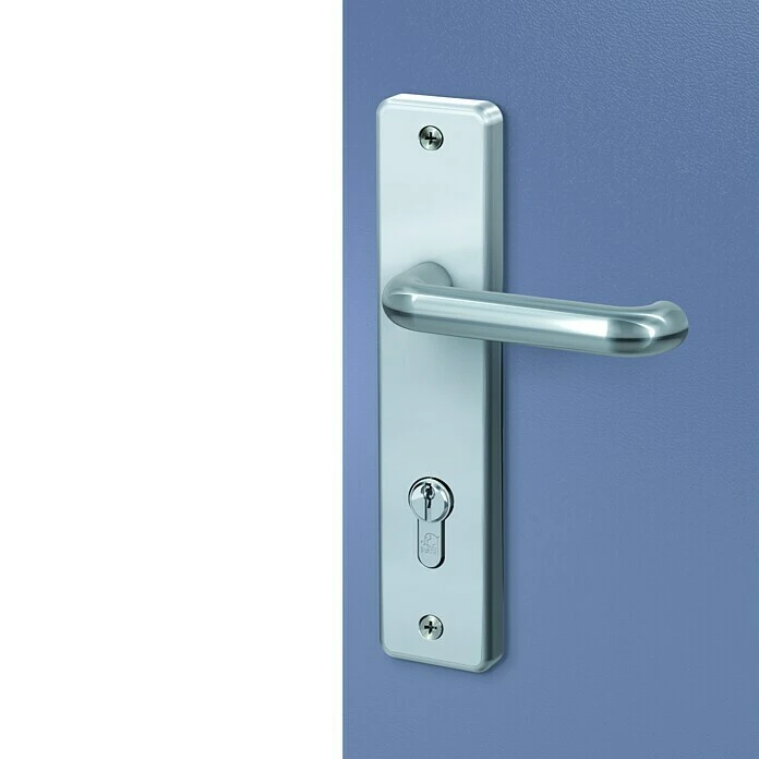 BAUHAUS Basi Schutzbeschlag SB 7500 ES0 für Hauseingangstüren | Edelstahl | Türstärke 38-45 mm | Knopf Außen, Drücker Innen | Ohne Zylinderabdeckung 5 BAUHAUS Basi Schutzbeschlag SB 7500 ES0 für Hauseingangstüren | Edelstahl | Türstärke 38-45 mm | Knopf Außen, Drücker Innen | Ohne Zylinderabdeckung – Bild 5