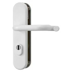 BAUHAUS Abus Schutzbeschlag KLZS714 Wohnungsabschlusstür, Weiß, Türstärke 37-47 mm, beidseitiger Drücker | Sicherheitsbeschlag für Eingangstüren