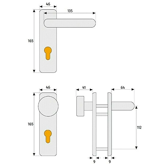 BAUHAUS Abus Schutzbeschlag KFG FS Feuerschutztür, Schwarz, Türstärke 40-66 mm, Drücker beidseitig | Sicherheitsbeschlag für Eingangstüren 2 BAUHAUS Abus Schutzbeschlag KFG FS Feuerschutztür, Schwarz, Türstärke 40-66 mm, Drücker beidseitig | Sicherheitsbeschlag für Eingangstüren – Bild 2