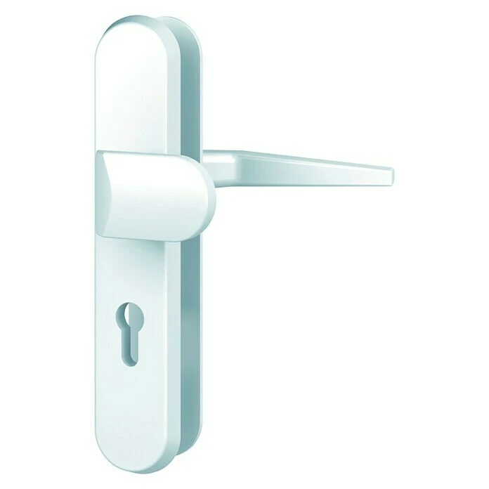 BAUHAUS Basi Schutzbeschlag ES0 VMS für Hauseingangstüren, Weiß, 92 mm Distanznorm, ohne Zylinderabdeckung, 15 mm Schild/Rosette 1 BAUHAUS Basi Schutzbeschlag ES0 VMS für Hauseingangstüren, Weiß, 92 mm Distanznorm, ohne Zylinderabdeckung, 15 mm Schild/Rosette