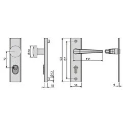 BAUHAUS Basi Schutzbeschlag ES0 VMS für Hauseingangstüren, Champagnerfarben, 72 mm Distanznorm, mit Zylinderabdeckung, Knopf außen, Drücker innen 5 BAUHAUS Basi Schutzbeschlag ES0 VMS für Hauseingangstüren, Champagnerfarben, 72 mm Distanznorm, mit Zylinderabdeckung, Knopf außen, Drücker innen -Online-Shop Türzargen 12 603