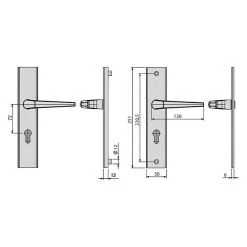 BAUHAUS Basi Schutzbeschlag ES0 VMS Zimmertür, Silber, Drücker Beidseitig, 72 mm Distanznorm, ohne Zylinderabdeckung -Online-Shop Türzargen 12 611