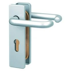 BAUHAUS Basi Schutzbeschlag ZT/FS 2100 für Feuerschutztüren, Aluminium, Türstärke 44-66 mm, beidseitiger Drücker