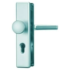 Online-Shop Türzargen 39 BAUHAUS Abus Schutzbeschlag HLN 414 für Hauseingangstüren, Neusilber, Türstärke 52-67 mm, Knopf außen, Drücker innen