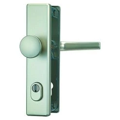 BAUHAUS Abus Schutzbeschlag KLN 314 ZS für Wohnungsabschlusstüren, Neusilber, Türstärke 37-47 mm, Knopf außen, Drücker innen