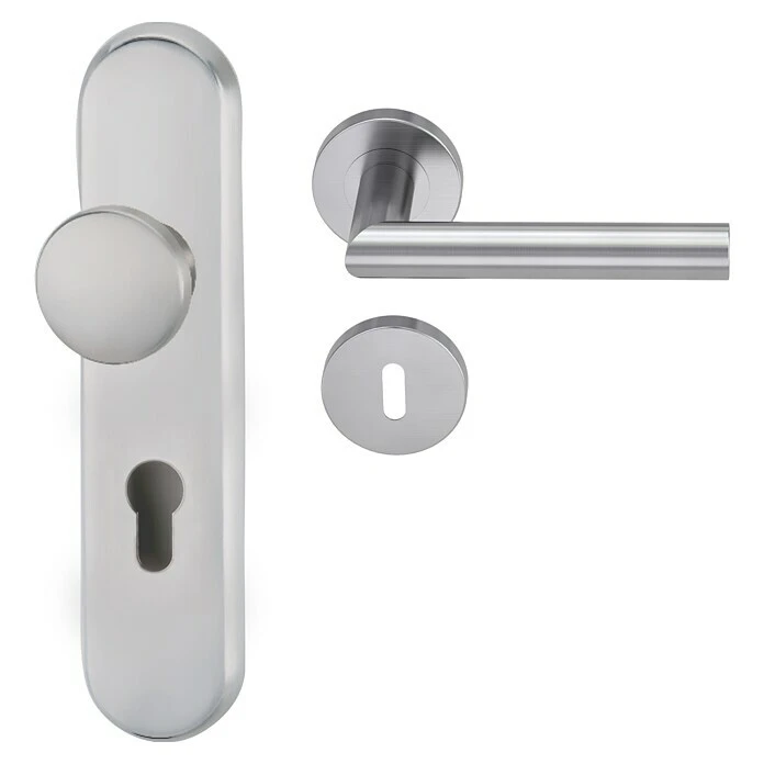 BAUHAUS Diamond Doors Modern Schutzbeschlag Warrior L-Form Nebentüren | Aluminium | Türstärke 35-45 mm | DIN 18257 ES 0 1 BAUHAUS Diamond Doors Modern Schutzbeschlag Warrior L-Form Nebentüren | Aluminium | Türstärke 35-45 mm | DIN 18257 ES 0