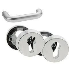 BAUHAUS Schutzbeschlag für Hauseingangstüren, 35-45 mm Türstärke, Aluminium, Profilzylinder PZ, Stahlgrau