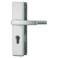 BAUHAUS Abus Schutzbeschlag KLN 314 Wohnungsabschlusstür, Weiß, 37-47 mm Türstärke, Knopf Außen, Drücker Innen | Sicherheitsbeschlag für Eingangstüren