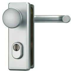 BAUHAUS Abus Schutzbeschlag KKZS700 für Feuerschutztüren, Aluminium, Türstärke 37-47 mm, Knopf außen, Drücker innen