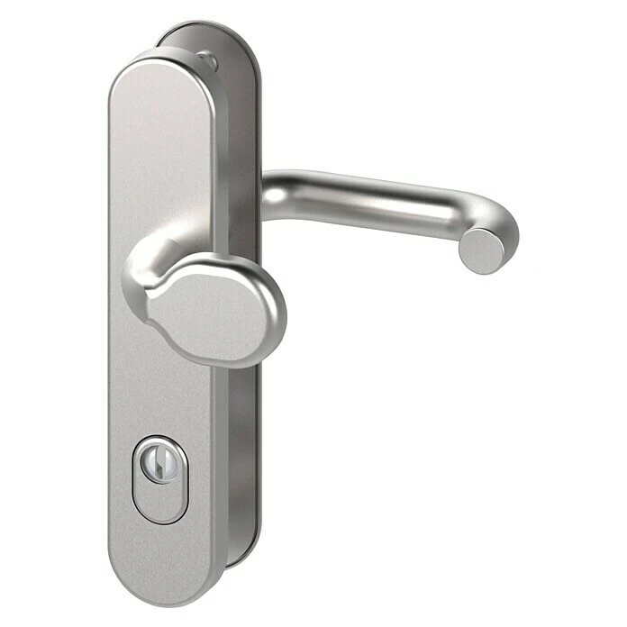 BAUHAUS Basi Schutzbeschlag SB 7500 ES1 für Hauseingangstüren, Edelstahl, Türstärke 50-70 mm, Knopf außen, Drücker innen, mit Zylinderabdeckung 1 BAUHAUS Basi Schutzbeschlag SB 7500 ES1 für Hauseingangstüren, Edelstahl, Türstärke 50-70 mm, Knopf außen, Drücker innen, mit Zylinderabdeckung