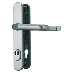 BAUHAUS Abus Schutzbeschlag SRG 92 N Schmalrahmen, Aluminium, Türstärke 59-69 mm, beidseitiger Drücker | Sicherheitsbeschlag für Eingangstüren