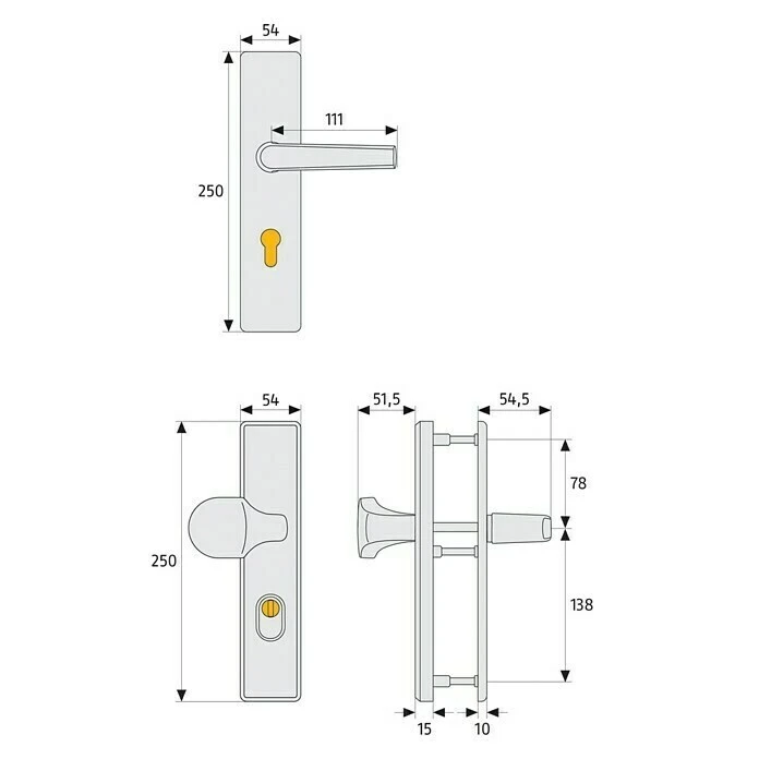 BAUHAUS Abus Schutzbeschlag KLSZ 714 Wohnungsabschlusstür, Bronze, Türstärke 37-47 mm, Drücker beidseitig | Sicherheitsbeschlag für Eingangstüren 2 BAUHAUS Abus Schutzbeschlag KLSZ 714 Wohnungsabschlusstür, Bronze, Türstärke 37-47 mm, Drücker beidseitig | Sicherheitsbeschlag für Eingangstüren – Bild 2
