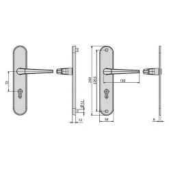 BAUHAUS Basi Schutzbeschlag ES0 VMS für Hauseingangstüren, Silber, Türstärke 38-42 mm, beidseitiger Drücker 5 BAUHAUS Basi Schutzbeschlag ES0 VMS für Hauseingangstüren, Silber, Türstärke 38-42 mm, beidseitiger Drücker -Online-Shop Türzargen 12 753