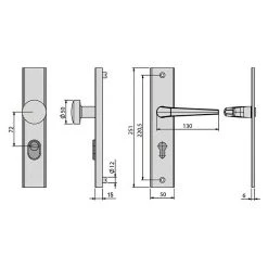 BAUHAUS Basi Schutzbeschlag ES0 VMS-ZA für Hauseingangstüren, Silber, 72 mm Distanznorm, runder Drücker, 15 mm Schild/Rosette 5 BAUHAUS Basi Schutzbeschlag ES0 VMS-ZA für Hauseingangstüren, Silber, 72 mm Distanznorm, runder Drücker, 15 mm Schild/Rosette -Online-Shop Türzargen 12 772