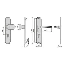 BAUHAUS Basi Schutzbeschlag ES0 VMS für Hauseingangstüren, Silber, 92 mm Distanznorm, ohne Zylinderabdeckung, 15 mm Schild/Rosette -Online-Shop Türzargen 12 787