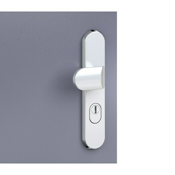 BAUHAUS Basi Schutzbeschlag ES0 VMS Wohnungsabschlusstür, Silber, 72 mm Distanznorm, mit Zylinderabdeckung, 15 mm Schild/Rosette 5 BAUHAUS Basi Schutzbeschlag ES0 VMS Wohnungsabschlusstür, Silber, 72 mm Distanznorm, mit Zylinderabdeckung, 15 mm Schild/Rosette – Bild 5