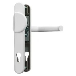 BAUHAUS Abus Schutzbeschlag SRG 92 N Schmalrahmen, Weiß | Türstärke 59-69 mm | Knopf Außen, Drücker Innen | Sicherheitsbeschlag für Eingangstüren