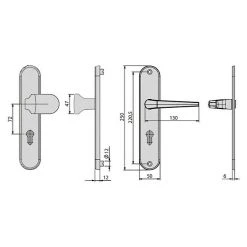 BAUHAUS Basi Schutzbeschlag ES0 VMS Wohnungsabschlusstür, Edelstahlfarben, 72 mm Distanznorm, Gekröpfter Drücker, Ohne Zylinderabdeckung 5 BAUHAUS Basi Schutzbeschlag ES0 VMS Wohnungsabschlusstür, Edelstahlfarben, 72 mm Distanznorm, Gekröpfter Drücker, Ohne Zylinderabdeckung -Online-Shop Türzargen 12 820