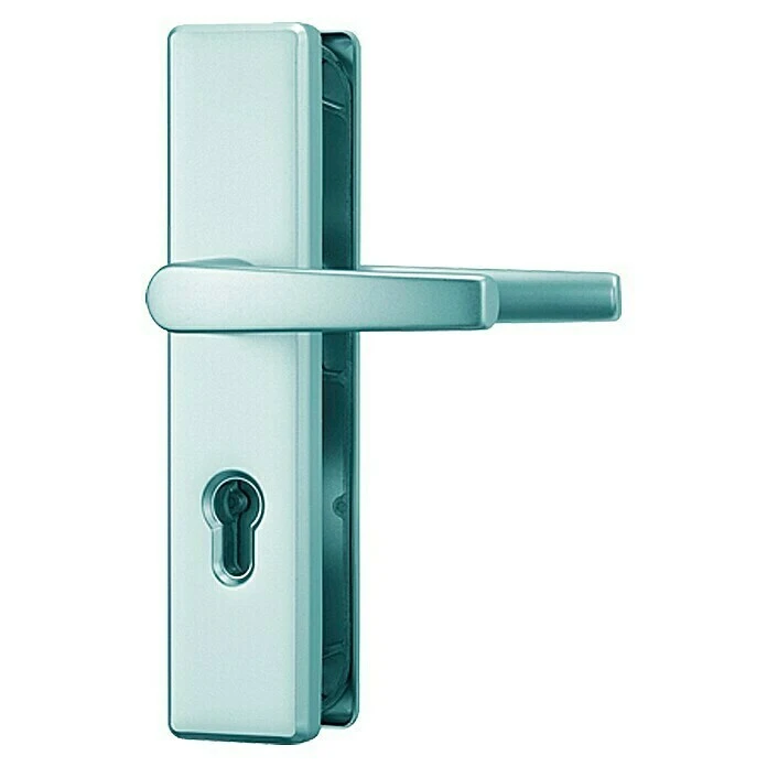 BAUHAUS Abus Schutzbeschlag HLN 414 für Hauseingangstüren, Neusilber, Türstärke 52-67 mm, beidseitiger Drücker 1 BAUHAUS Abus Schutzbeschlag HLN 414 für Hauseingangstüren, Neusilber, Türstärke 52-67 mm, beidseitiger Drücker