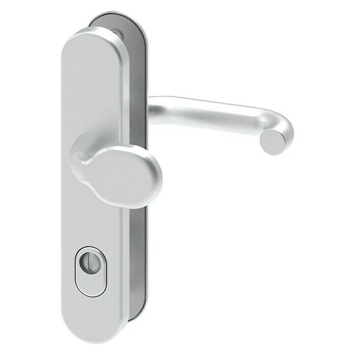 BAUHAUS Basi Schutzbeschlag SB 7500 ES1 für Hauseingangstüren | Aluminium | Türstärke 38-45 mm | Knopf Außen, Drücker Innen | Mit Zylinderabdeckung 1 BAUHAUS Basi Schutzbeschlag SB 7500 ES1 für Hauseingangstüren | Aluminium | Türstärke 38-45 mm | Knopf Außen, Drücker Innen | Mit Zylinderabdeckung