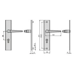 BAUHAUS Basi Schutzbeschlag ES0 VMS Zimmertür, Silber, Drücker Beidseitig, 88 mm Distanznorm, ohne Zylinderabdeckung -Online-Shop Türzargen 12 841