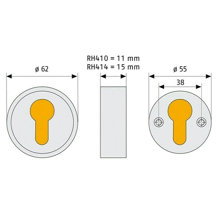 BAUHAUS Abus Sicherheitsrosette RH410 für Holztüren, Aluminium, 11 mm Stärke – Sicherheitsbeschlag für Eingangstüren 3 BAUHAUS Abus Sicherheitsrosette RH410 für Holztüren, Aluminium, 11 mm Stärke – Sicherheitsbeschlag für Eingangstüren – Bild 3