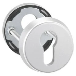 BAUHAUS Portaferm Schutzrosettenpaar für Hauseingangstüren, Türstärke 0-68 mm, Silber, 2 Stück