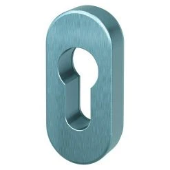 BAUHAUS Basi Rosette SR 4100 PZ - Edelstahl Sicherheitsbeschlag für Eingangstüren - 77 x 36 mm, 14 mm Stärke