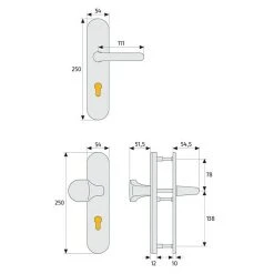 BAUHAUS Abus Schutzbeschlag KLT512 für Feuerschutztüren, Aluminium, Türstärke 37-47 mm, beidseitiger Drücker -Online-Shop Türzargen 12 867